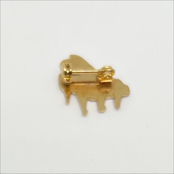 Vintage Grand Piano Mini Brooch Lapel Pin Black Enamel Inlay Gold Tone - Picture 2 of 3
